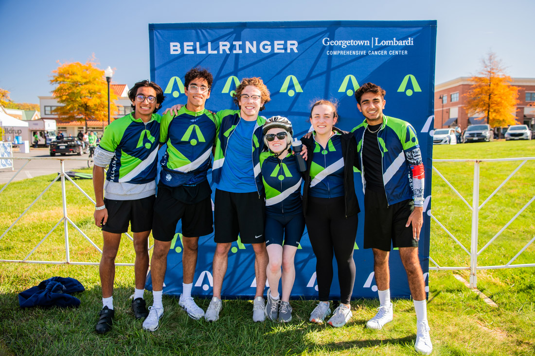 Georgetown students at BellRinger finish line
